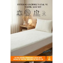 Letsii Premium Sıvı Geçirmez Tek Kişilik Alez + Yastık Alezi Seti | Ultra Sessiz Fitted Yatak & Fermuarlı Yastık Koruyucu 100X200 - 50X70