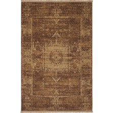 Cool Halı Zerina Kahverengi Yumuşak Pamuk Taban Makine Dört Mevsim Eskitme Dekor Ev Salon Oturma Odası Halısı