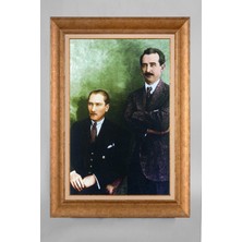 Giyense Özel Seri Altın Paspartulu Çerçeveli Atatürk Tablo T429