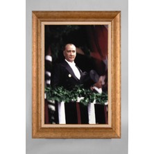 Giyense Özel Seri Altın Paspartulu Çerçeveli Atatürk Tablo T016