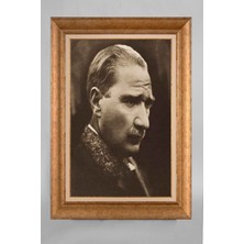 Giyense Özel Seri Altın Paspartulu Çerçeveli Atatürk Tablo T079
