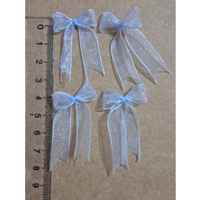 Pratikbox Mini Fiyonk / Tül 1cm'lik / Hediyelik / Süsleme / Mavi Renk / 50 Adet /