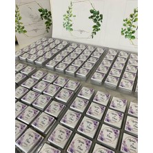 Siyah Lale Nikah Şekeri Karton Kutulu Baskılı Madlen Çikolata 75 Adet