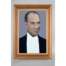 Giyense Özel Seri Altın Paspartulu Çerçeveli Atatürk Tablo T272