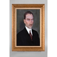 Giyense Özel Seri Altın Paspartulu Çerçeveli Atatürk Tablo T698