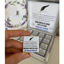 Siyah Lale Nikah Şekeri Karton Kutulu Baskılı Madlen Çikolata 50 Adet