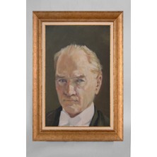 Giyense Özel Seri Altın Paspartulu Çerçeveli Atatürk Tablo T549