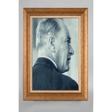 Giyense Özel Seri Altın Paspartulu Çerçeveli Atatürk Tablo T417