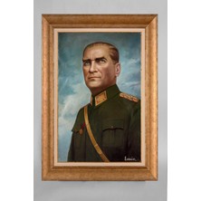 Giyense Özel Seri Altın Paspartulu Çerçeveli Atatürk Tablo T273