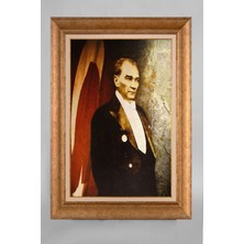 Giyense Özel Seri Altın Paspartulu Çerçeveli Atatürk Tablo T037