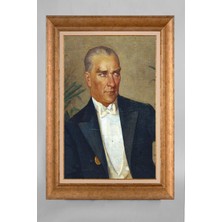 Giyense Özel Seri Altın Paspartulu Çerçeveli Atatürk Tablo T168
