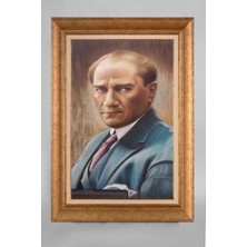 Giyense Özel Seri Altın Paspartulu Çerçeveli Atatürk Tablo T356