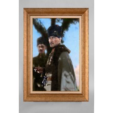 Giyense Özel Seri Altın Paspartulu Çerçeveli Atatürk Tablo T310