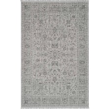 Cool Halı Zerina Gri Yumuşak Pamuk Taban Makine Etnik Desen Klasik Bohem Eskitme Salon Oturma Odası Halısı