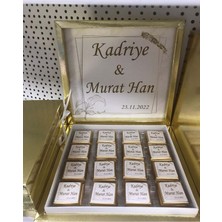 Siyah Lale Karton Kutulu Baskılı Madlen Çikolata 50 Adet