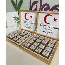 Siyah Lale Nikah Şekeri Karton Kutulu Baskılı Madlen Çikolata 50 Adet