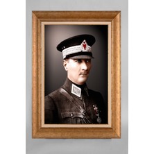 Giyense Özel Seri Altın Paspartulu Çerçeveli Atatürk Tablo T402