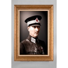 Giyense Özel Seri Altın Paspartulu Çerçeveli Atatürk Tablo T610
