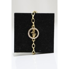 Luxon Collection Gold Nabız Figürlü Çelik Gold Bileklik