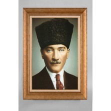Giyense Özel Seri Altın Paspartulu Çerçeveli Atatürk Tablo T233