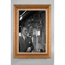 Giyense Özel Seri Altın Paspartulu Çerçeveli Atatürk Tablo T510