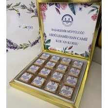 Siyah Lale Nikah Şekeri Karton Kutulu Baskılı Madlen Çikolata 50 Adet