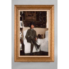 Giyense Özel Seri Altın Paspartulu Çerçeveli Atatürk Tablo T641