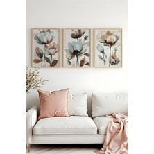 Huhuli Ahsap Çerceveli 3 Parca Set Tablo HUHU478