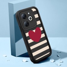 Ucuc Infinix Smart 8/smart 8 Pro Uyumlu Siyah Silikon Kalp Desenli Lens Koruma Şok Emici Esnek Kılıf