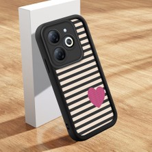 Ucuc Infinix Smart 8/smart 8 Pro Uyumlu Siyah Silikon Kalp Desenli Lens Koruma Şok Emici Esnek Kılıf