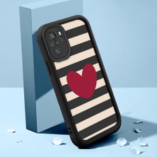 Ucuc Xiaomi Redmi Note 10/10S Uyumlu Siyah Silikon Kalp Desenli Lens Koruma Şok Emici Esnek Kılıf