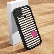Ucuc Xiaomi Redmi 9C/10A Uyumlu Siyah Silikon Kalp Desenli Lens Koruma Şok Emici Esnek Kılıf