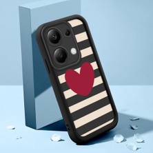 Ucuc Xiaomi Redmi Note 13 Pro 4g Uyumlu Siyah Silikon Kalp Desenli Lens Koruma Şok Emici Esnek Kılıf