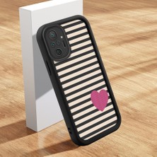 Ucuc Xiaomi Redmi Note 10 Pro Uyumlu Siyah Silikon Kalp Desenli Lens Koruma Şok Emici Esnek Kılıf