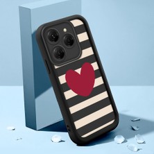 Ucuc Tecno Spark 20 Pro Uyumlu Siyah Silikon Kalp Desenli Lens Koruma Şok Emici Esnek Kılıf