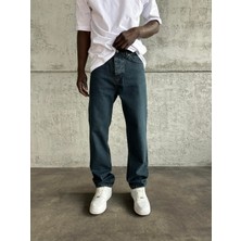 KağanKY Lacivert Yıkamalı Baggy Jean