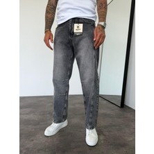 KağanKY Dikiş Detaylı Füme Taşlamalı Relax Baggy Jean