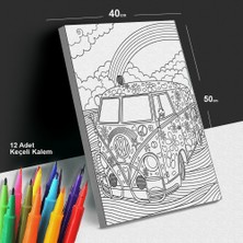 Yolculuğa 40X50 Tuval Boyama Seti - 12'li Keçeli Kalem Ile Birlikte -