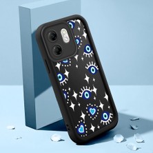 Ucuc Infinix Hot 50I/SMART 9 Uyumlu Siyah Silikon Nazar Boncuğu Desenli Lens Koruma Şok Emici Esnek Kılıf