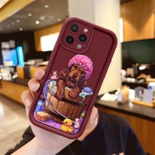 HONTINGA iPhone 14 Pro ile Uyumlu Kılıfı Düşüme Önleyici Basitlik Anti Düşme Kamera Korumali Hayvanlar Bordo Desen Yumuşak Silikon Telefon Kılıfı Kadın ve Erkek Için Uygundur K2-7076