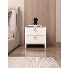 Morepp Gare 2 Çekmeceli Komodin Beyaz