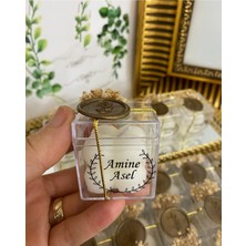 Siyah Lale Nikah Şekeri Bubble Mum Kutulu Nikah, Söz, Nişan Hediyelik - 50 Adet