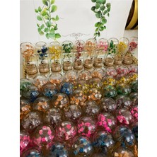 Siyah Lale Nikah Şekeri Cam Fanus Karışık Cipso Çiçekli ve Fıstık Şekerli Nikah, Söz, Nişan Hediyelik - 25 Adet