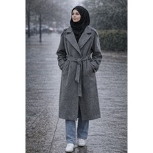 Moda Kaban Kadın Kaşe – Belden Bağlamalı, Kışlık Şık Model