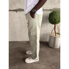 KağanKY Su Yeşili Kargo Cep Baggy Jean