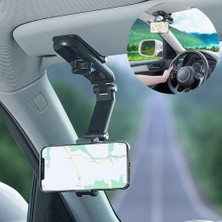 Modifiyum 1080° Dönebilen Akrobatik Araba Telefon Tutacağı Çok Fonksiyonlu Güneşliğe Takılan Telefon Tutucu
