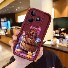 HONTINGA Realme C53 ile Uyumlu Kılıfı Düşüme Önleyici Basitlik Anti Düşme Kamera Korumali Hayvanlar Bordo Desen Yumuşak Silikon Telefon Kılıfı Kadın ve Erkek Için Uygundur K2-7076