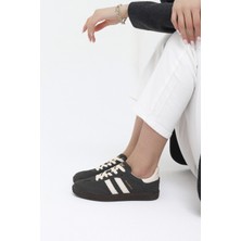 Tonny Black Unisex Füme Termo Taban Yanı Şeritli Bağcıklı Spor Ayakkabı