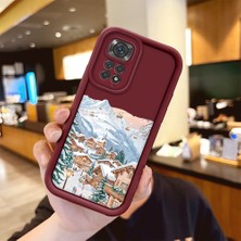 HONTINGA Xiaomi Redmi Note 11 ile Uyumlu Kılıfı Düşüme Önleyici Basitlik Anti Düşme Kamera Korumali Şehir Bordo Desen Yumuşak Silikon Telefon Kılıfı Kadın ve Erkek Için Uygundur K2-7072