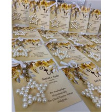 Siyah Lale Nikah Şekeri Inci Yıldız Anahtarlık Bebek, Nikah, Söz, Nişan Hediyelik - 50 Adet